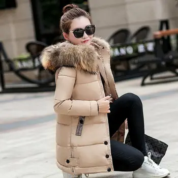 Дамско зимно палто от 2021 нова мода с качулка удебеляване на супер топло паркове дамско яке с дълъг ръкав плюс размер зимно яке на жената