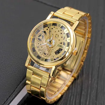Луксозни модерни ръчни часовници Рим цифров сплав каишка часовник кухи ясновидци часовници мъжете и жените случайни кварцов часовник LX