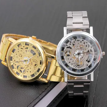 Луксозни модерни ръчни часовници Рим цифров сплав каишка часовник кухи ясновидци часовници мъжете и жените случайни кварцов часовник LX