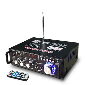 12V/ 220V BT-298A 2CH LCD дисплей, цифрова hi-fi системи стерео аудио усилвател на мощност Bluetooth FM радио Авто къща с дистанционно управление