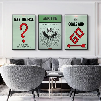 Inpring Quote Monopoly Street Art Платно Paintings on The Modern Home Office Wall Decor The Road To Success Experience Pictures