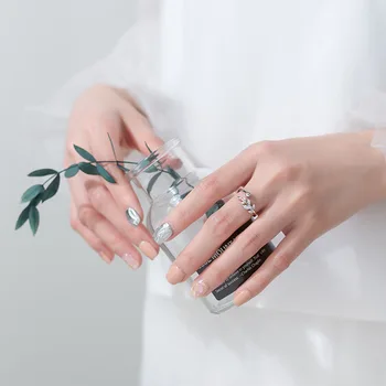 Trusta 2020 г. 925 сребро пръстен CZ камък открит лист размер изискани бижута от чисто сребро пръстен на едро на партията подарък DS1488