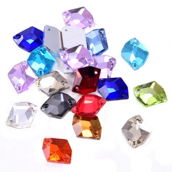 Космическото кристал Crystal шият кристали Flatback кристали с дупки шевни кристали Crystal кристали за направи си САМ сватбена рокля B3117