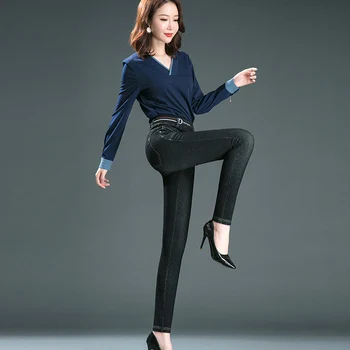2020 нови дънки за жени по цялата дължина Висока Талия градинска дънкови дрехи-тесни панталони, плюс размер 3XL 4XL 5XL 6XL 8XL 10XL
