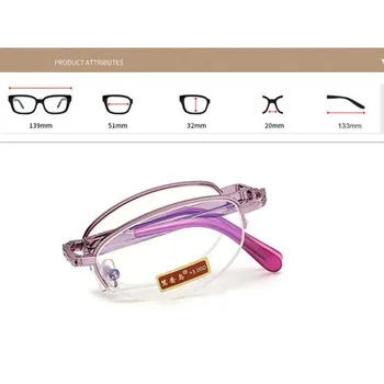 Анти-анти умора-Blu-ray очила за четене на жените и мъжете сгъваеми сгъваеми очила пресбиопия женски метални очила с оригиналната кутия