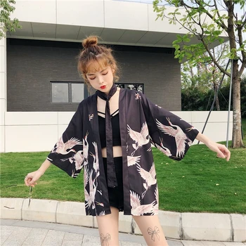 Кимоно жени 2020 японски кимона жилетка cosplay риза блуза за жените японски юката женски летен плаж кимоно FF001