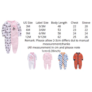 2020 новороденото дете пижами гащеризон карикатура детски дрехи с дълъг ръкав пижами дете тела Baby Boy тела