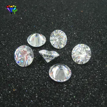 Безплатна доставка на 300 бр. / лот 12.0 мм кръгъл диамант нарязани на Бял кубичен цирконий CZ камък свободни синтетични скъпоценни камъни за бижута