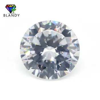 Безплатна доставка на 300 бр. / лот 12.0 мм кръгъл диамант нарязани на Бял кубичен цирконий CZ камък свободни синтетични скъпоценни камъни за бижута