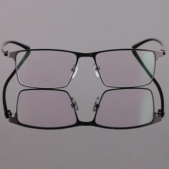 Пълен рамки за очила мъжки слънчеви очила титан сплав бизнес ultralight TR90 краката изискана линия силиконови носа облицовка оптична рамка