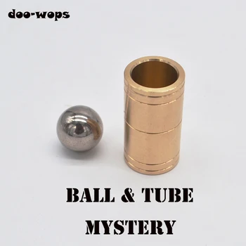 Ball & Tube Mystery (Месинг) Магически Трикове Стоманена Топка Потъва Надолу В Тръбата Магия В Близък План На Илюзията Подпори Трик Ментализм Лесно