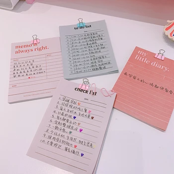 50 листа/пакет Kawaii Fashion Planner Notepad To-Do List Memo portable Notepad ученически канцеларски материали