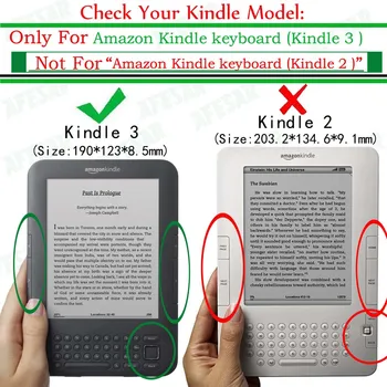 Изкуствена кожа флип Фолио магнитна Корица на книгата за Capa Amazon Kindle 3 ebook reader клавиатура на екрана ereader D00901 защитен калъф