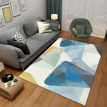 3D тъкан килим противоскользящий матов найлон миещи полиестерна тъкан килим повторяемая хол 3D синя тъкан килим