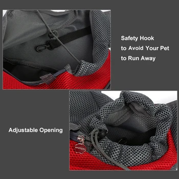 Benepaw Дишаща Мрежа Small Dog Bag Удобен Здрава Регулируема Каишка Джоб Пет Sling Safety Hook Carrier Cat Puppy Travel