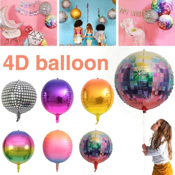 20 бр/лот 22 инча 4D Дъга наклон диско фолио балони за вашата сватба парти празник бижута 