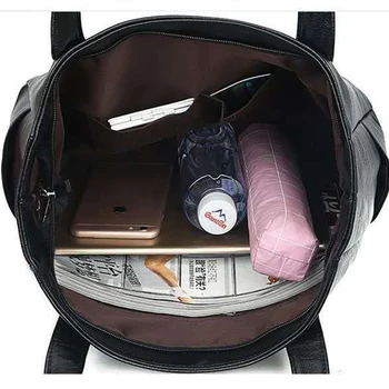 Ежедневна дамска чанта в луксозна чанта с голям капацитет чанта на рамото за жени Дами реколта изкуствена кожа Crossbody чанта Sac a Main
