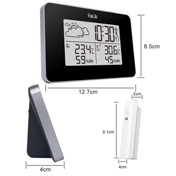 Digital alarm clock метеорологичната станция безжичен датчик за термометър, влагомер електронен LCD дисплей време за настолни компютри часовници нова