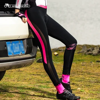 Santic жени Колоездене меки панталони Pro fit 4D тапицерията е дишаща отразяваща под наем панталони бързо съхне Азия размер S-2XL L8C04099