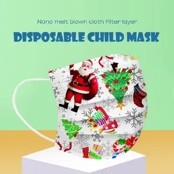 50/100шт бебешки еднократни маски нетъкан текстил 3-слойна филтърни маски печатни коледни дишащи детски възрастни маски за лице на устата