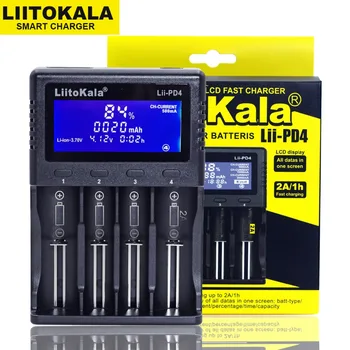 Liitokala Lii-PD4 LCD 3.7 V 18650 18350 18500 16340 21700 20700B 20700 10440 14500 26650 1.2 V AA AAA NiMH акумулаторна литиево-ионное зарядно устройство