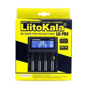 Liitokala Lii-PD4 LCD 3.7 V 18650 18350 18500 16340 21700 20700B 20700 10440 14500 26650 1.2 V AA AAA NiMH акумулаторна литиево-ионное зарядно устройство