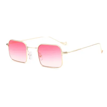 MINCL/нови малки квадратни слънчеви очила на Жените и мъжете стари метални слънчеви очила дамски бонбони цветни лещи очила с UV400 скоростна FML