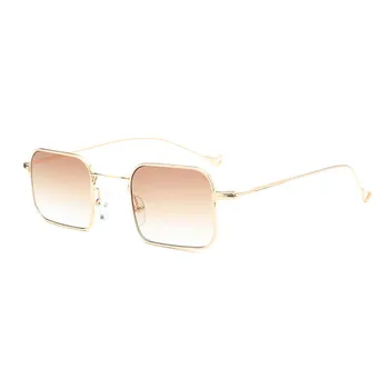 MINCL/нови малки квадратни слънчеви очила на Жените и мъжете стари метални слънчеви очила дамски бонбони цветни лещи очила с UV400 скоростна FML