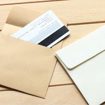 100шт 10*10 см Крафт-квадратна мини-празни пликове за увеличение на членството на билет малки поздравителни картички за съхранение на хартиени пликове за доставки