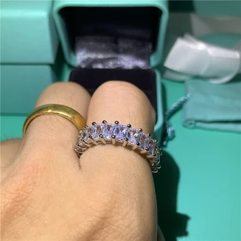Модната марка вечността пръстен 925 сребро АААА cz диамантен годежен пръстен, пръстени за жени, мъже пръст на партията бижута