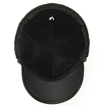 XdanqinX слушалки шапка естествена кожа шапка за възрастни мъжки топли дебели бомбардировачи шапки мъжете кадифе кожа шапка на нова овча кожа кожа на марката шапки