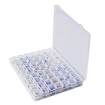 56 мрежи пластмасов ковчег за съхранение на бижута отделение с регулируема контейнер за мъниста кутия за обеци за бижута правоъгълна кутия, калъф
