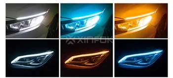 2019 New Slim DRL Car 60cm Flow Headlights Strip Led Day Light Turn Signal Angel Eye Amber White LED Daytime Running Light