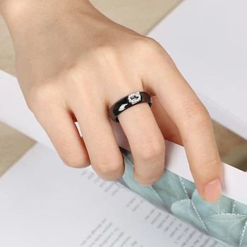 Произведено по поръчка пръстен името писмо пръстен с кристали,здрави керамични пръстени за жени, мъже сватба, годеж подарък