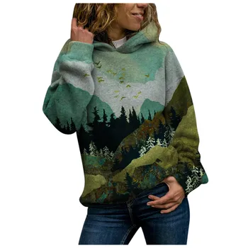 2020 есен hoody с дълъг ръкав Дамски дрехи, ежедневни дамски пуловери топ градинска печат дамски hoody женски