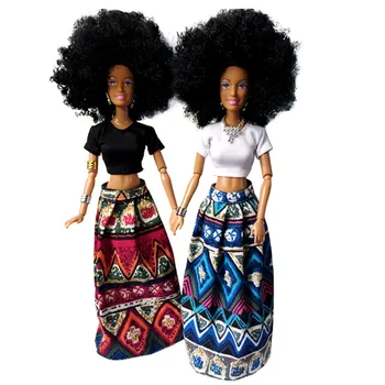 Baby Fashion African Кукла Toy Unisex Safety Children ' s Black Взривни Head Движимо Joint Gift Образователни Играчки