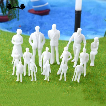 Гореща продажба на 300 бр. 1; 100/150/200 смесени миниатюрни бели фигури на архитектурен модел на човешки мащаб HO модел ABS пластмаса хора