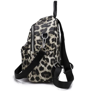 UOSC Леопард Pattern раница, чанта за жени 2019 мода училище книга раница за тийнейджър момичета свободно време раница за пътуване раница