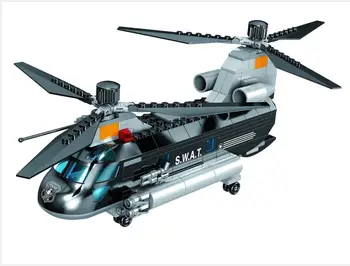 256/258шт градска полицейска кола двойна спирала модел на хеликоптер строителни блокове на SWAT фигурки тухли детски играчки Коледен подарък
