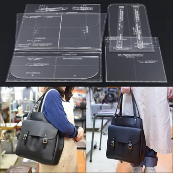 Ръчно изработени кожени design САМ leather bag design template single shoulder bag чанта акрилна версия на шаблона на формуляр, 33x35x16CM