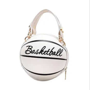 1бр самоличността на дамски кожени розова баскетболно чанта топката портмонета за тийнейджъри Дамски чанти през рамо Crossbody верига за ръчни чанти