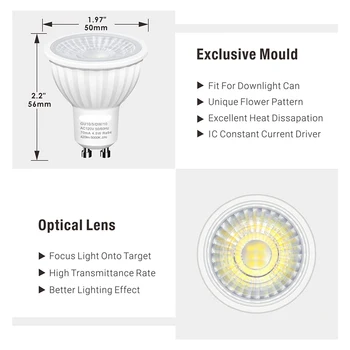 10 pack Dimmable GU10 MR16 E27 E14 LED лампи са еквивалентни прожектор халогенни същия ъгъл лъч 500LM Лампара 5000K фенерче