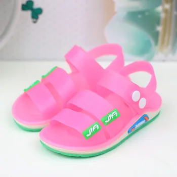 Нови летни желейные детски сандали, детски сандали за момичета плоски плажни обувки за момчета мека ежедневни Детски обувки от PVC дишаща нескользящая