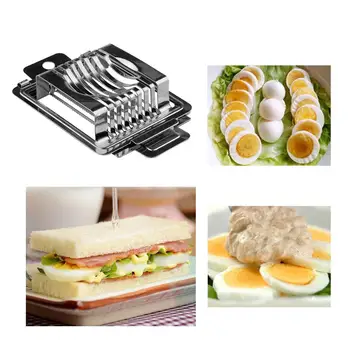 Машина за яйца от неръждаема стомана, мултифункционален плодов слайсер кухненски принадлежности за консервирани яйца кисели яйца, ягоди, банани и т.н