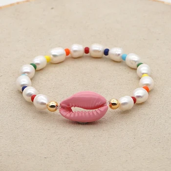 GO2BOHO луксозен перла гривна гривни за жени натурална Черупки Perles бижута гривни, цветни мъниста, ръчно изработени подарък превръзка