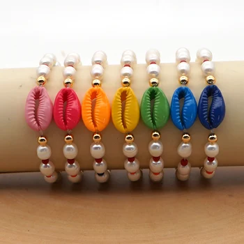 GO2BOHO луксозен перла гривна гривни за жени натурална Черупки Perles бижута гривни, цветни мъниста, ръчно изработени подарък превръзка