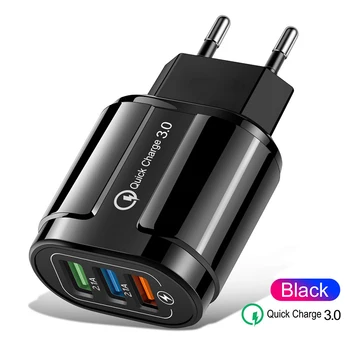 18W USB Charger UE/US Fast Charging QC 3.0 Quick Charger for iPhone Samsung Xiaomi Wall Charge Mobile USB Charger Adapter Head