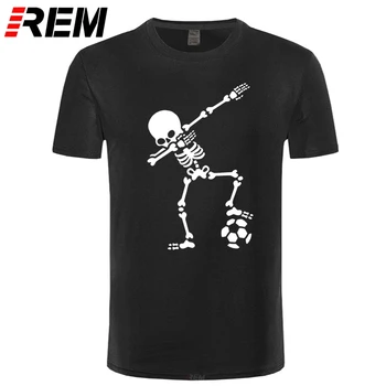 REM череп дизайн Потупване скелет краката на топка тениска Dabbing Скелетор Майк мъжете кости тениска Русия Tee world тениски cup Tee shirt
