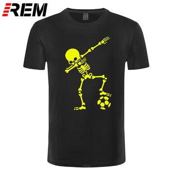 REM череп дизайн Потупване скелет краката на топка тениска Dabbing Скелетор Майк мъжете кости тениска Русия Tee world тениски cup Tee shirt