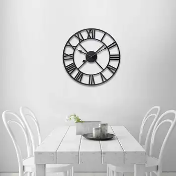 Нови 40 см / 60 см стенен часовник реколта Home Decor хол Роман кръгла форма стени DecorativeHome бижута Часовници аксесоари
